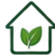 Huisje met een groen blad