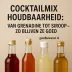 Vier flessen siroop en cocktailmix met de tekst ‘Cocktailmix houdbaarheid’