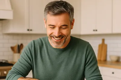 Een man snijdt plakjes droge worst op een houten plank