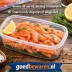Plakjes gerookte zalm in een bewaarbak met de tekst ‘Gerookte zalm bewaren: de 48-uursregel’