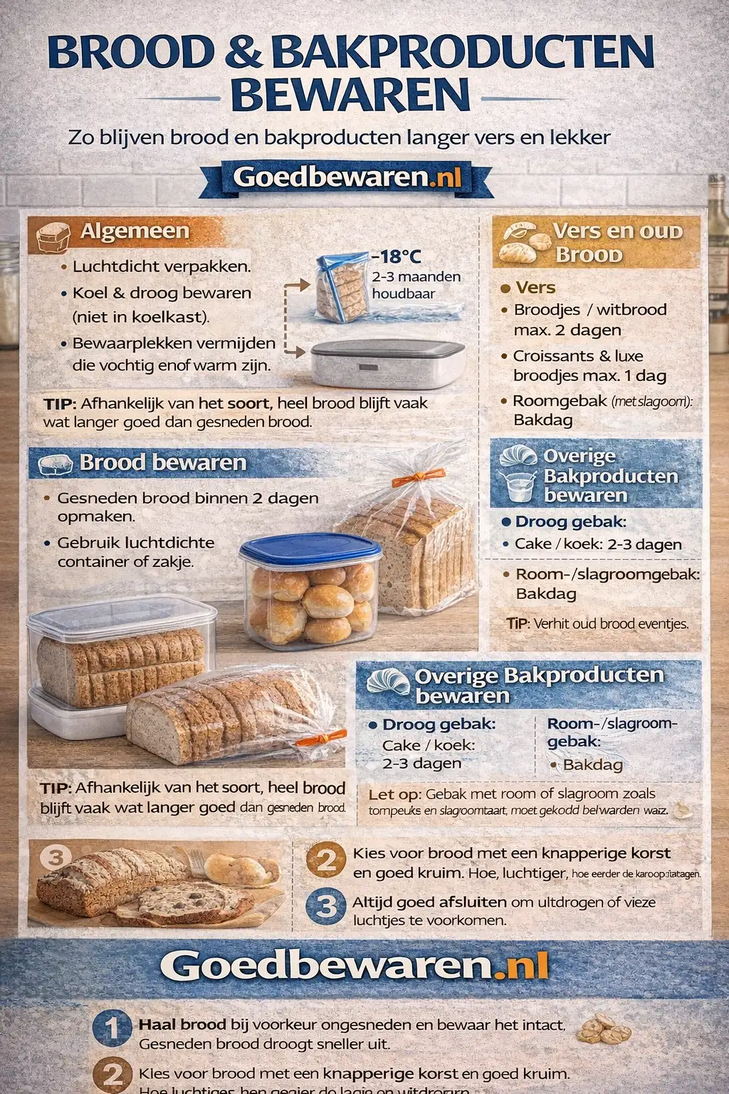 Infographic met de resultaten van de brood bewaar test