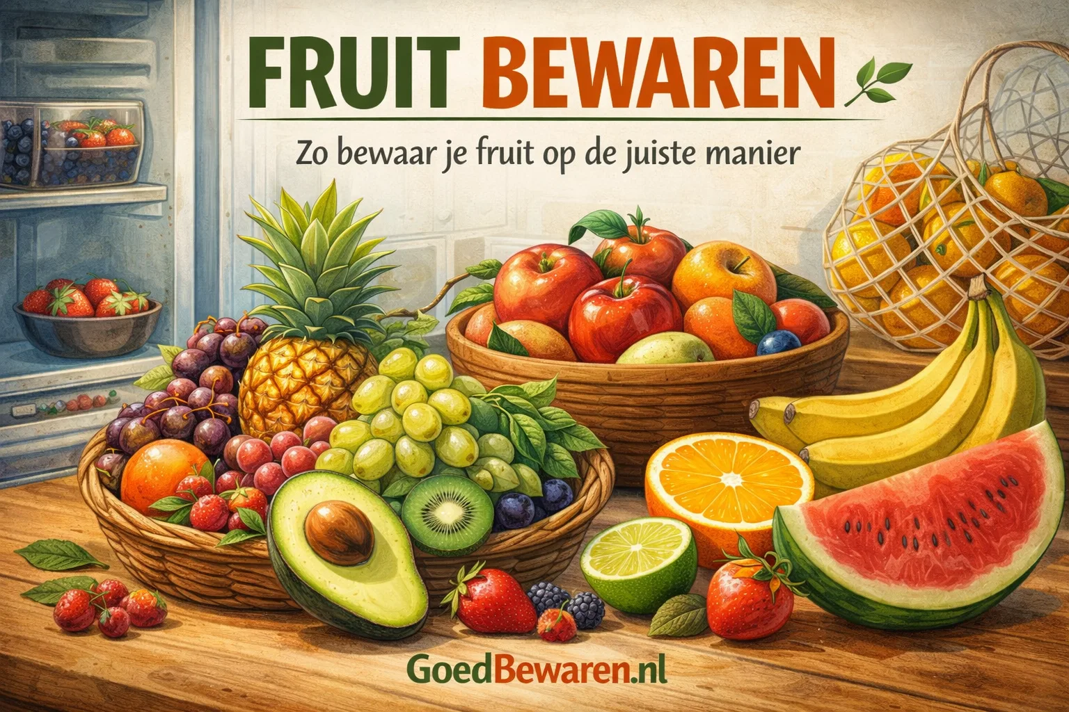 Diverse soorten vers fruit waaronder appels, peren en bessen