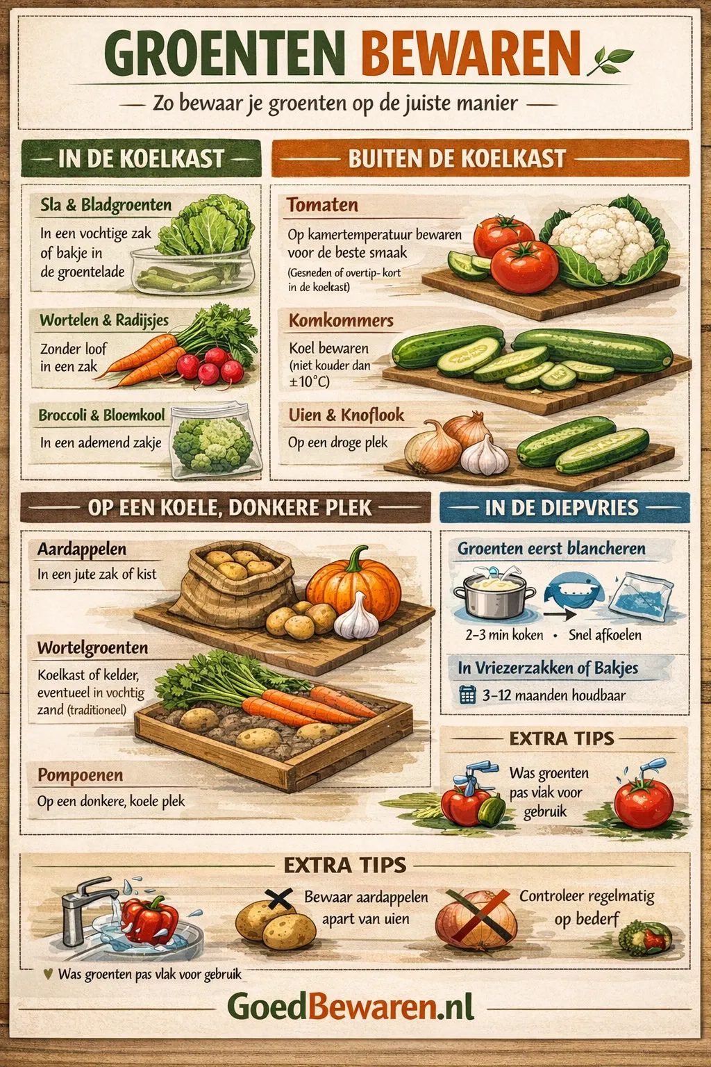 Infographic Groenten Bewaren
