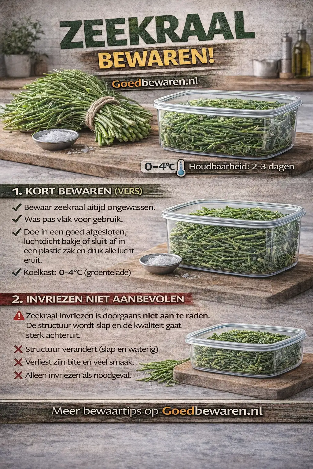 Infographic zeekraal bewaren