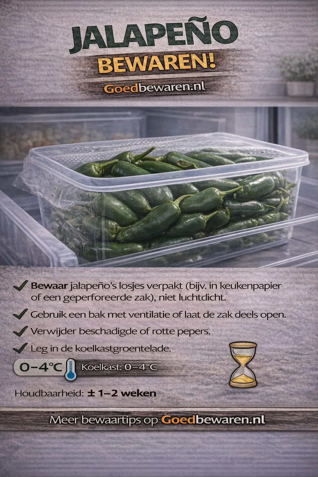 Infographic jalapeño bewaren