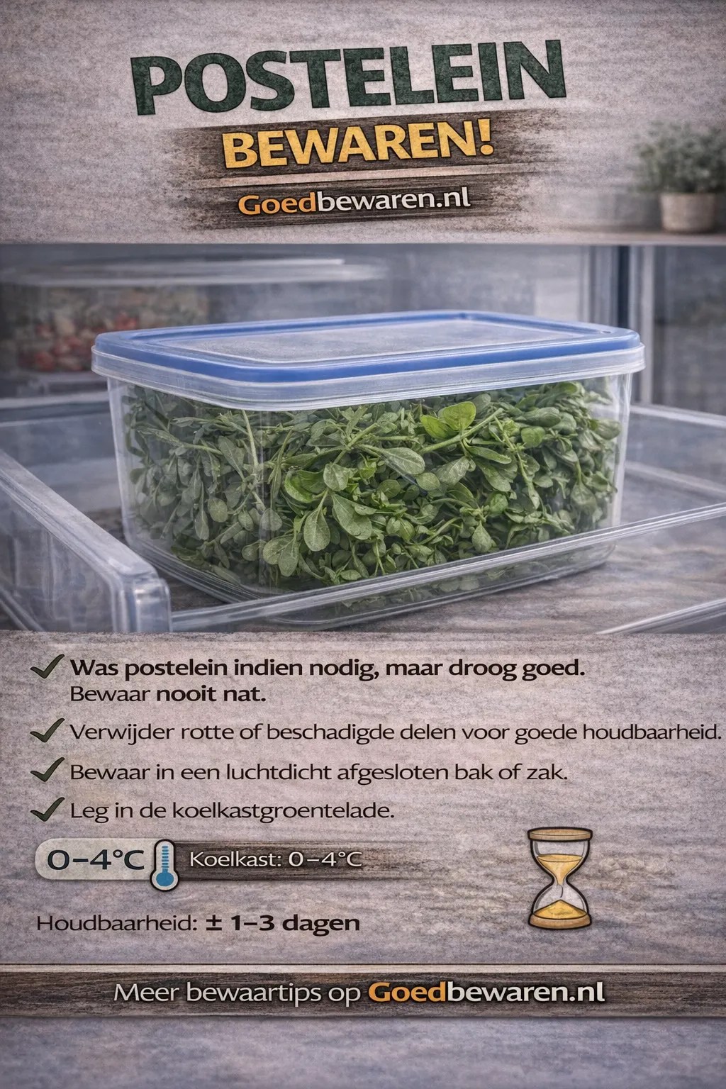 Infographic postelein bewaren