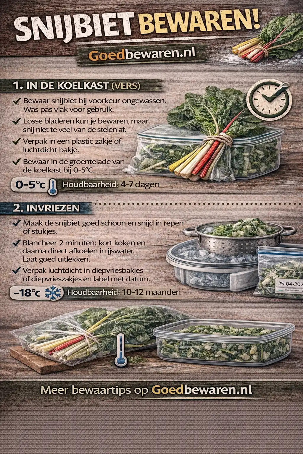 Infographic snijbiet bewaren